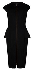 Ted Baker Dress Womens 3 Black Classic Neutral Sleek Evening Cocktail Edgy
