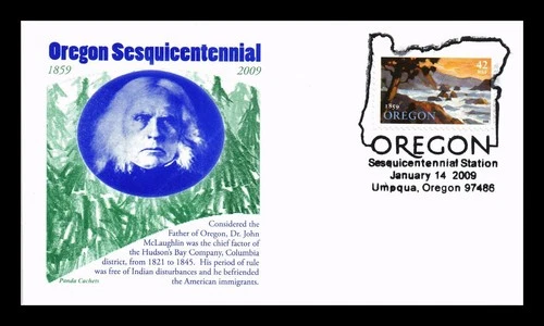 US COVER OREGON STATEHOOD SESQUICENTENNIAL FIRST DAY ISSUE PANDA CACHET
