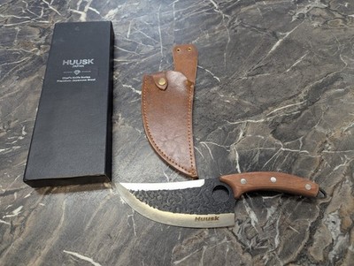 Huusk by Matsato Kitchen Knife    Extremely Sharp Blade Beech Wood Handle