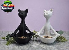 Elegant 3D Printed Cat Jewelry Holders  Black or Stone White
