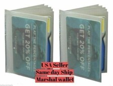 Set of 2 6 Pages Insert Wallet Premium Quality Picture Card Holder
