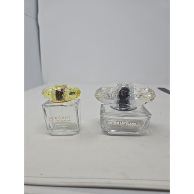 Lot Of 2 VERSACE Bright Crystal EMPTY and Yellow Diamond Perfume Bottle