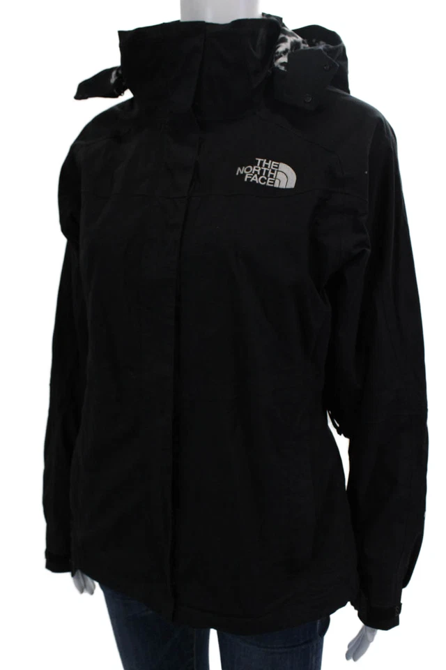 Женская ветровка The North Face с анималистическим принтом черная нейлоновая на кнопках размер S - Изображение 2 из 4