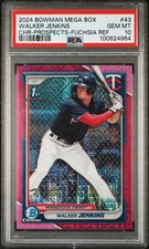 2024 BOWMAN MB CHROME PROSPECTS FUCHSIA REFRACTOR WALKER JENKINS 153/299 PSA 10