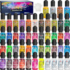 Alcohol Ink Set 48 Colors High Concentrated Resin Ink for Epoxy Resin Art