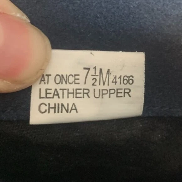 Botines de cuña chinos para lavandería azul oscuro/negro suave talla 7,5 Foto 3 de 4