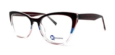 NEW MODERN OPTICAL ARTSY BURGUNDY BLUE CRYSTAL AUTHENTIC EYEGLASSES 54-17-145
