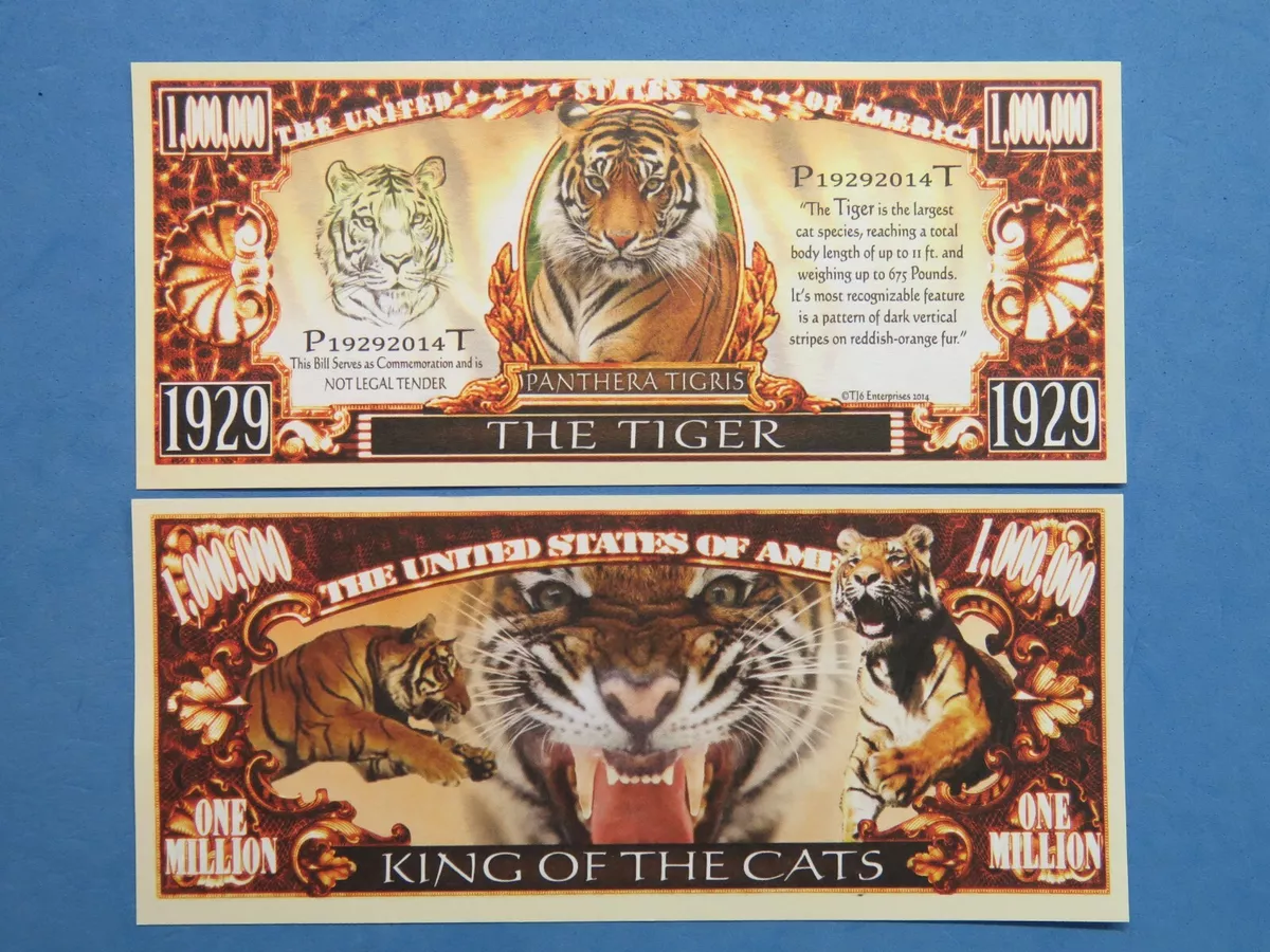 4 Bills The TIGER Largest Cat Species Tigris 1 000 000 One