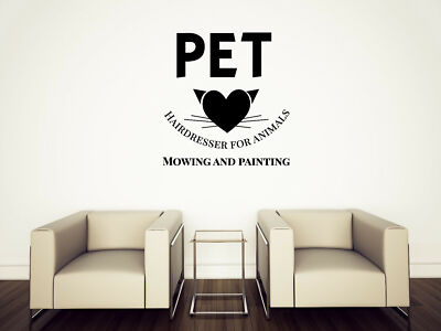 Vinyl Wall Decal Stickers Hair Salon for Animals Pet Grooming Logo (n1596)