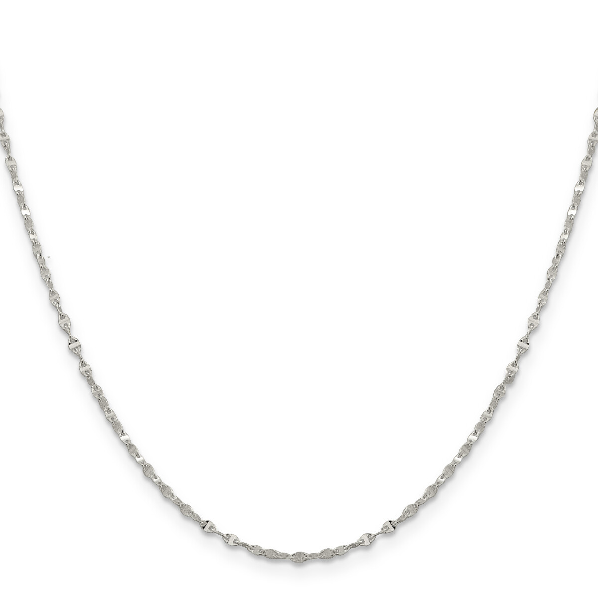Sterling Silver Fancy Wave Flat Link Chain 16
