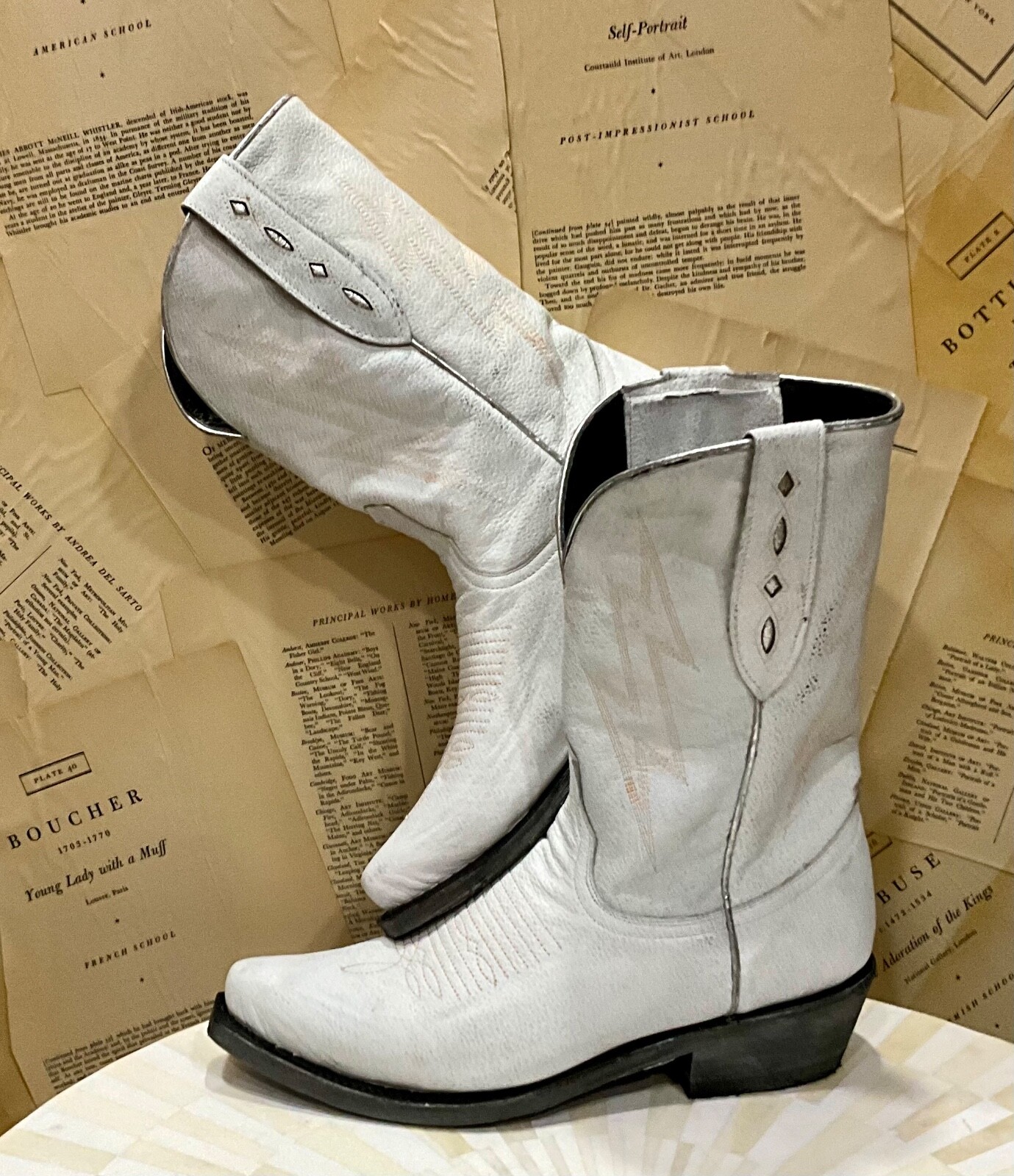 Свободные люди Мексики Ударяют молнией в Западный ботинок Белого цвета в бедственном положении 7 НОВЫХ