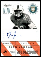 2013 Panini Prestige NFL Passport Signatures Dion Jordan Miami Dolphins #40