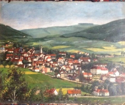 Ansicht von Bad Reinerz (Duszniki Zdrój), Powiat Kłodzki Öl Gemälde - Bild 1 von 4