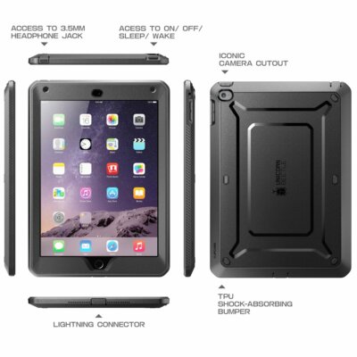 SUPCASE For Apple iPad Air 2 (2nd Gen) 9.7'' Case Built-in Screen Protector Cover
