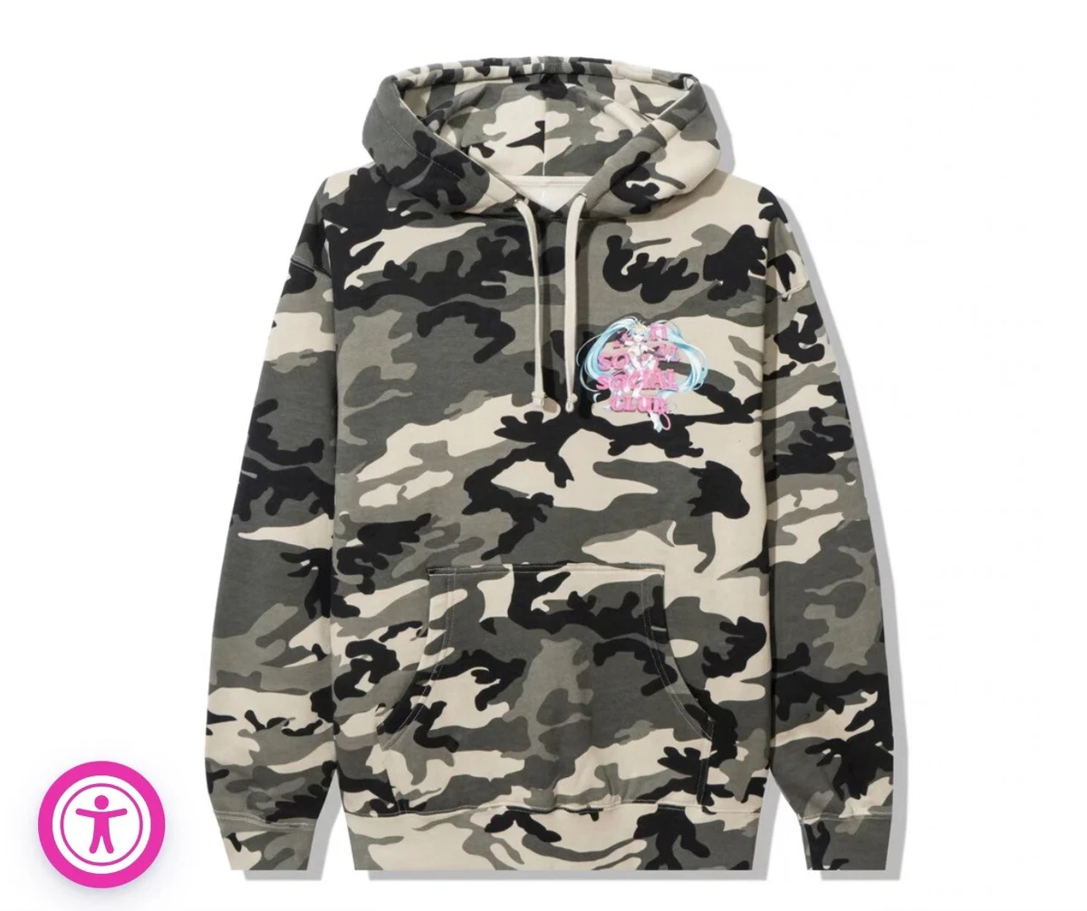 ANTI SOCIAL SOCIAL CLUB ASSC X GOOD SMILE RACING HATSUNE MIKU HOODIE CAMO L NWT