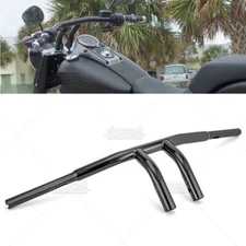 Black 6'' Rise 1.25" T-Bar Handlebar For Harley Dyna Low Rider Softail Road King