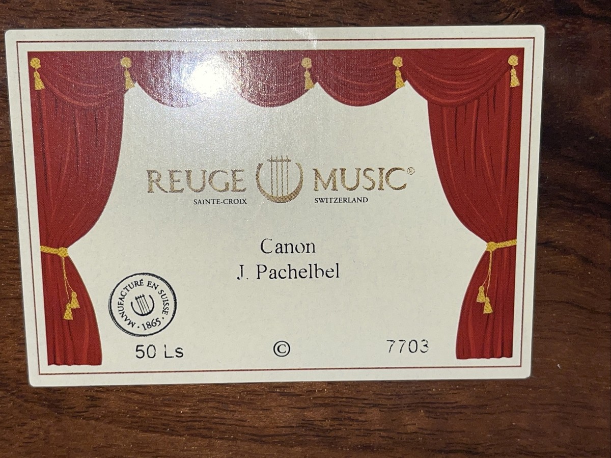 Vintage Reuge Music Sainte-Croix Switzerland Canon Pachelbel Music