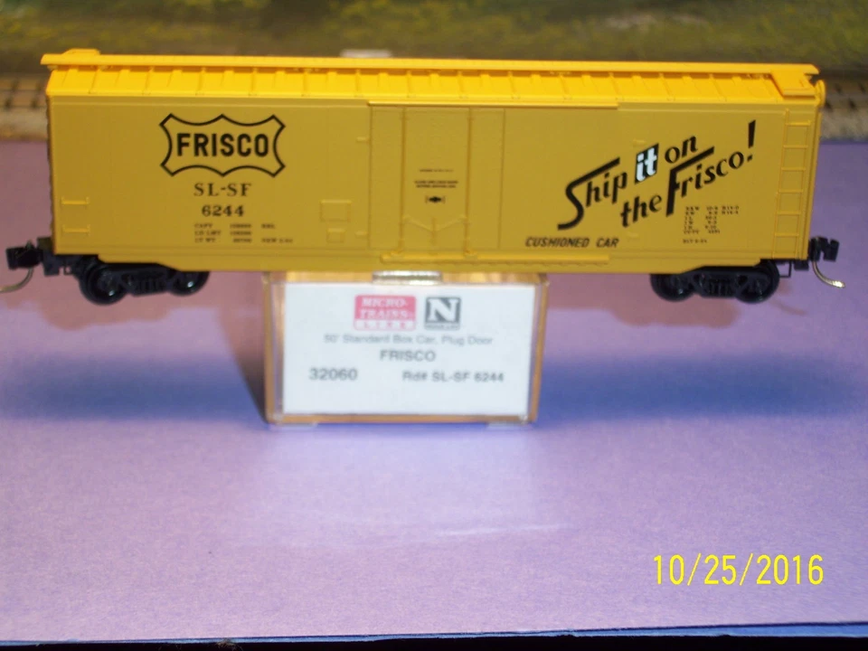  MICRO-TRAINS N SCALE #32060 50' STD. BOX CAR w/PLUG DOOR FRISCO SL-SF#6244 - Image 2 of 3