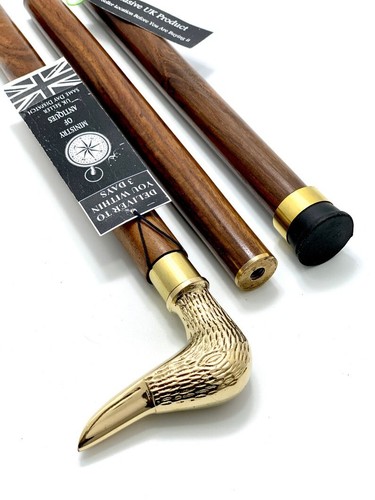 Bastón de madera con mango de diseñador estilo antiguo caña victoriana nuevo - Imagen 4 de 8