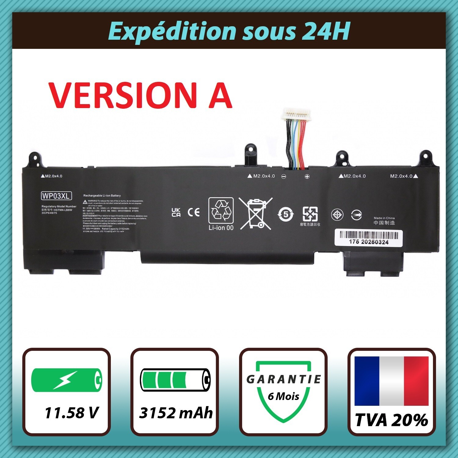 Batterie WP03XL pour HP EliteBook 860 G9 idéale pour travailler en déplacement sans interruption