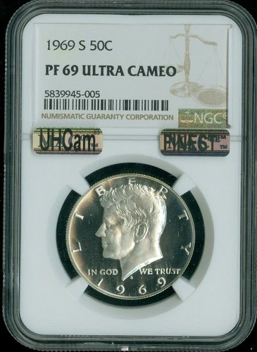 1969-S Kennedy Half Dollar NGC PF69 ULTRA CAMEO (UHCAM=6in Reflect) QUALITY✔️