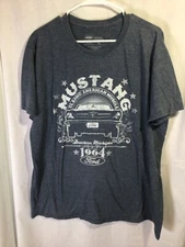 1964 Ford Mustang (Classic American Muscle) Gray XL Polyester Blend T Shirt T15