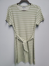 Steve Madden Striped T-shirt Dress in Sage green Size Medium NWT