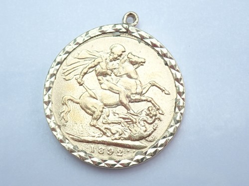 1892 Gold Full Sovereign Pendant No 