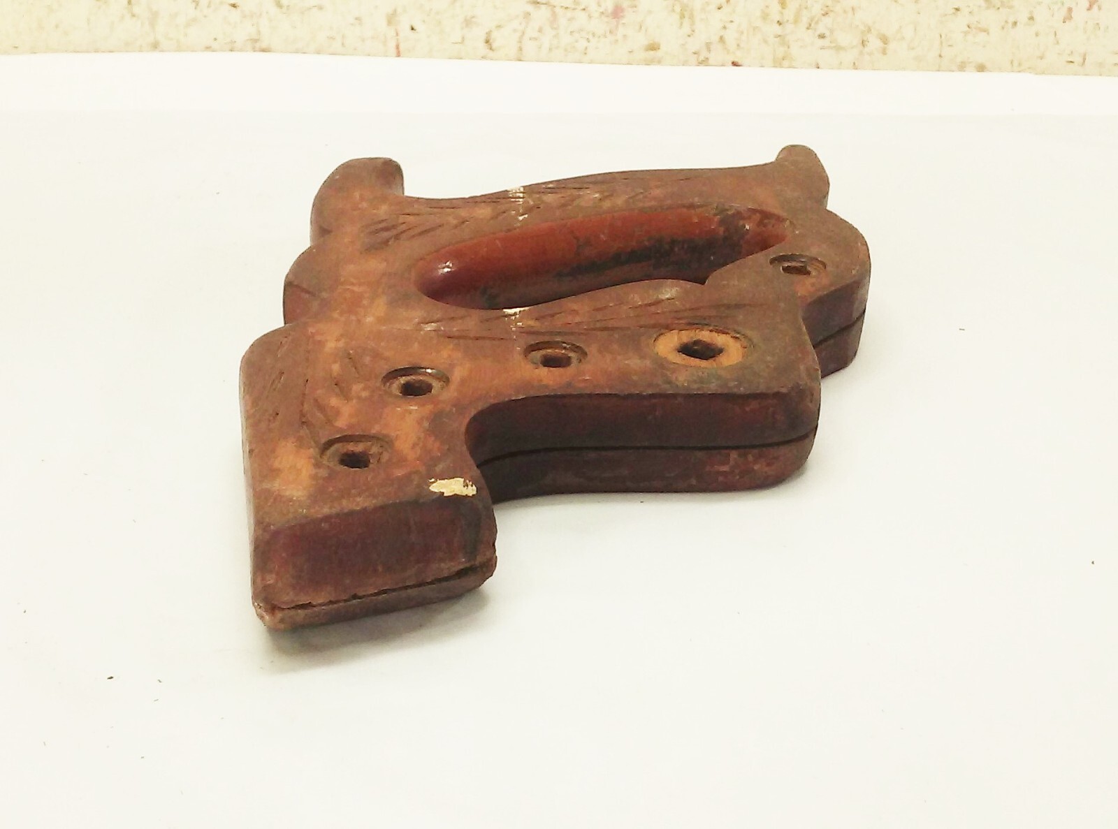 Vtg Disston USA hand saw wood handle 5 screw D-Series