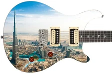 Guitar Skin Axe Wrap Re-skin Electric Dubai City or Bust 848