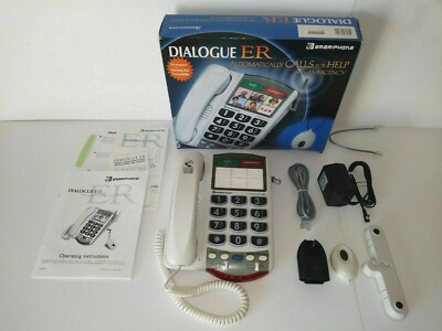 Ameriphone DIALOGUE ER Emergency Alert Telephone w/ Remote Control Help Pendant!
