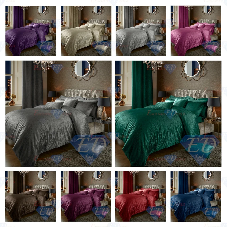 Luxury Crushed Velvet Quilt Duvet Cover Bedding Linen Set Housewife Pillowcases