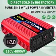 1000W-5000W Car Power Inverter DC 12V To AC 110V 60HZ Pure Sine Wave Converter
