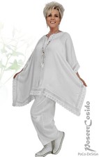 LAGENLOOK Tunika Überwurf Kaftan Bluse 44 46 48 50 52 54 56 58 60 62 Einheits-GR