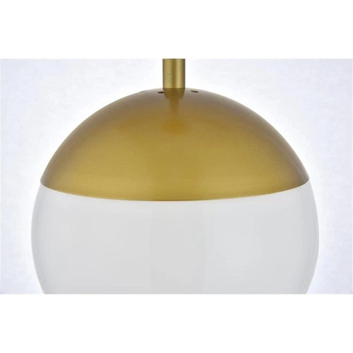 Living District Eclipse 1-Light Metal & Glass Pendant in Frosted White/Brass - Picture 6 of 6