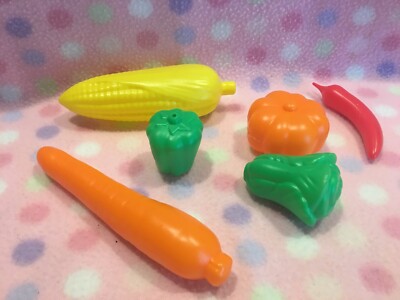 PLAY KITCHEN FOOD PRETEND PLAY VEGETABLES #6 PIECE PLAYSET FUN CUTE! NEW!