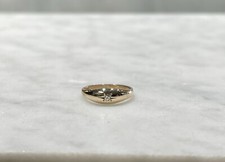 Cute Vintage C1900 10k yellow gold baby ring with one diamond