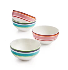 kate spade new york Wickford Cafe Stripe 4 Piece Dessert Bowl, 4.25"