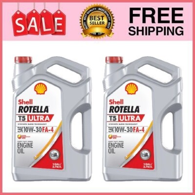 2P Shell Rotella T5 Ultra Synthetic Blend 10W-30 Diesel Engine Oil, 1 Gallon