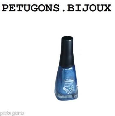 Vernis à Ongles Bleu Chromé Petugons - Tenue 7 Jours, Neuf Sous Blister