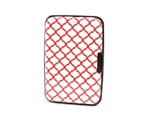 Red Pattern Aluminum Wallet Credit Card Holder With RFID Protection
