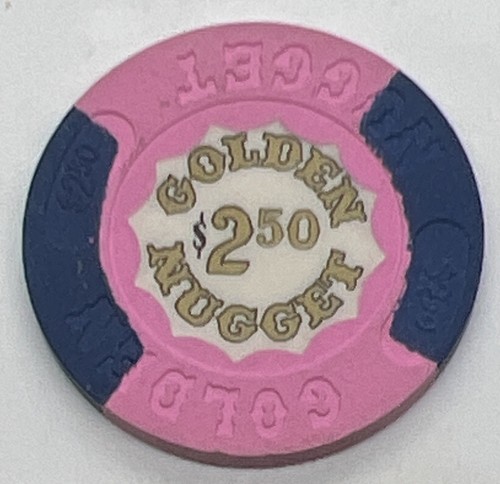 Golden Nugget $2.50 Casino Chip - Atlantic City New Jersey 1980-1986
