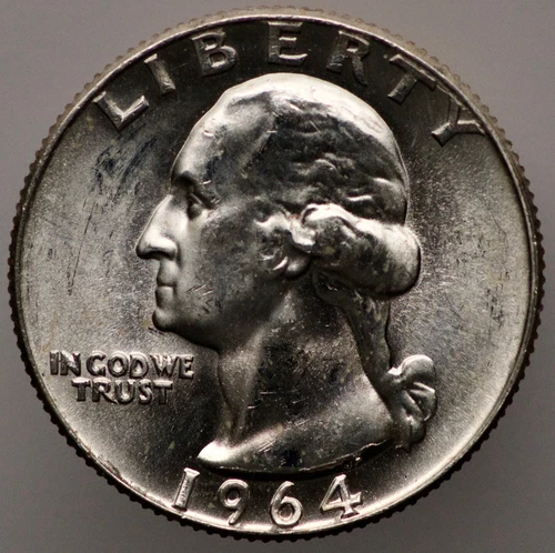 1964-D Washington Quarter BU Brilliant Uncirculated 90% Silver .1808 Troy oz A08
