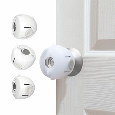 Child Proof Door Knob Covers, 4-Pack, White - Baby Safety Door Knob Covers fo...