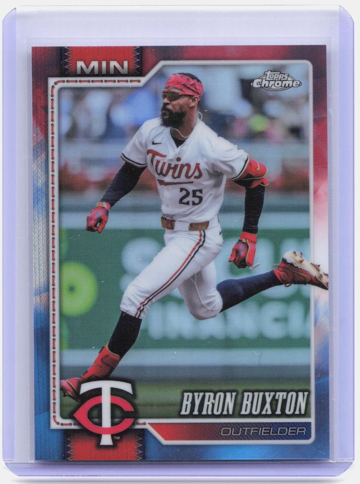 2026 Topps Chrome #173 Byron Buxton Red White and Blue Refractor