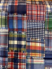 multicolored plaid fabric 8.5 yards cotton/poly