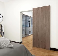 DIYHD 48" Concealed Sliding Barn Door Hardware with Dual Soft Close Mechanism,