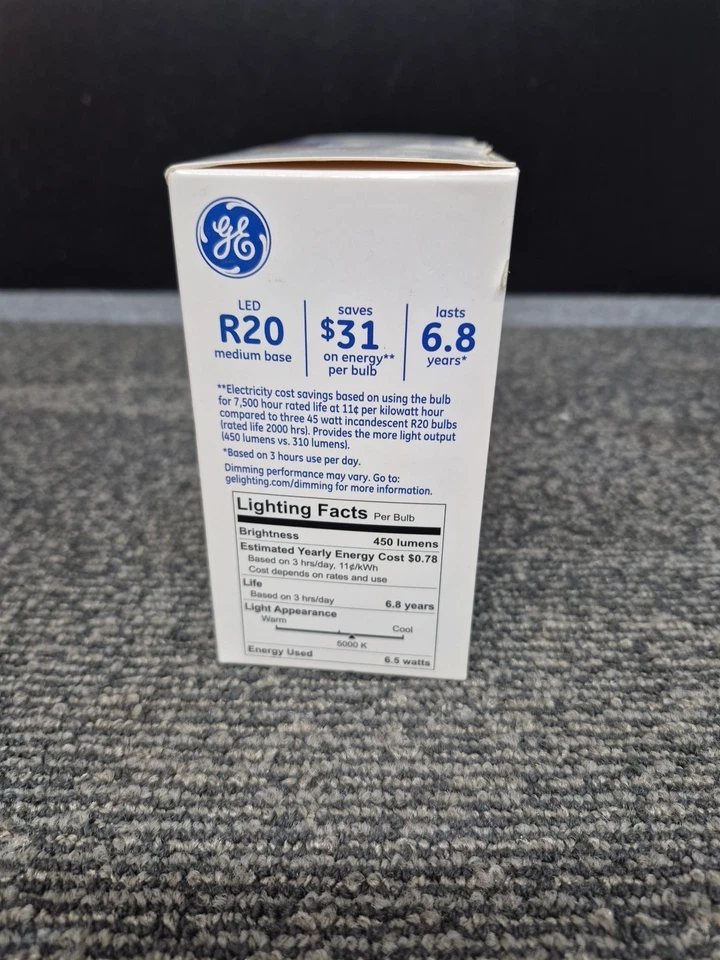 GE Basic 45w Daylight Dimmable Indoor Floodlight Bulbs R20 LED - 3PACK - Image 2 of 3