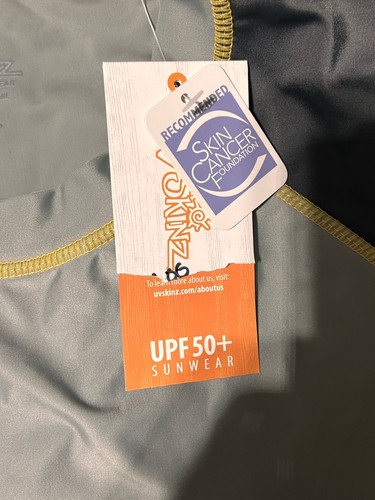 Camicia UVSkinz Uomo XL Nero Giallo Manica Lunga UPF 50 Sunwear Surf Nuoto Pesce - Foto 4 di 8