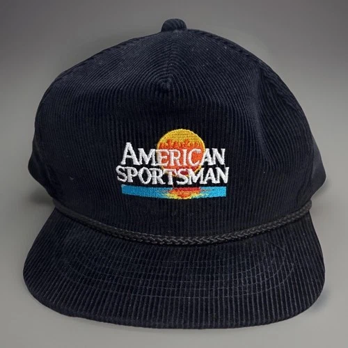 Vintage NWOT American Sportsman Corduroy Hat Cap Blue Adult  Snapback